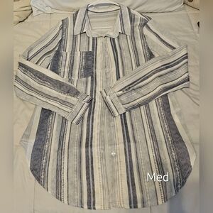 Blue / White Long Sleeve Button down Medium